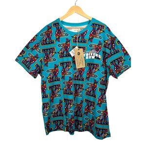 Strivers Row graphic tribal no trace cotton T‎ shirt blue sz 2XL